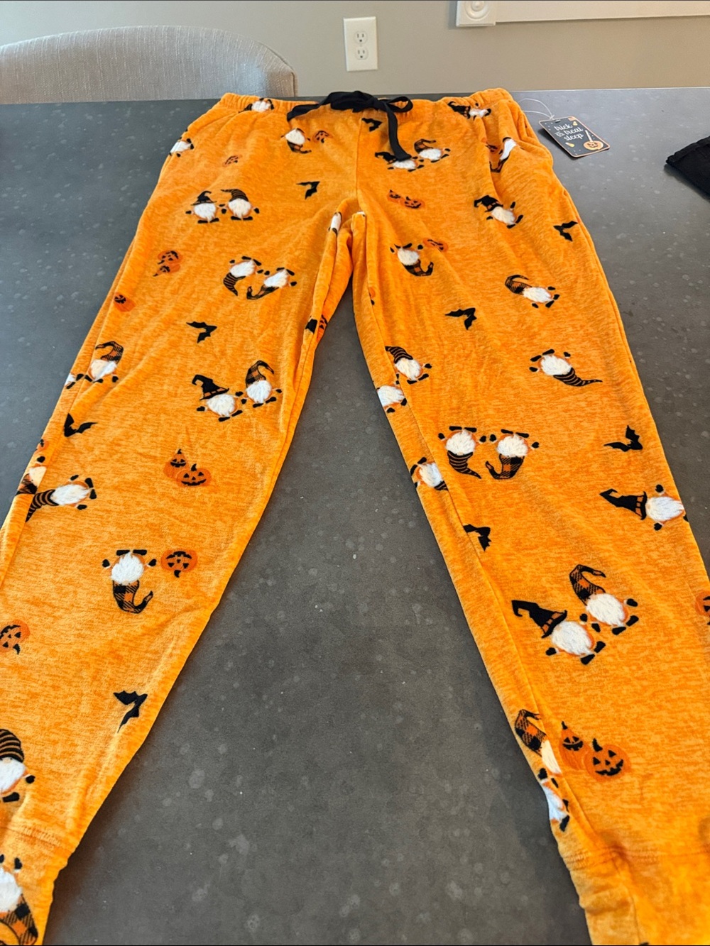 Cozy Orange Gnome Print Women’s Pajama Pants